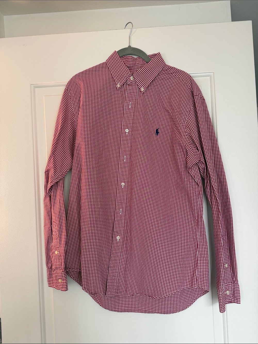 Ralph Lauren Red and White Gingham Button-Down Shirt